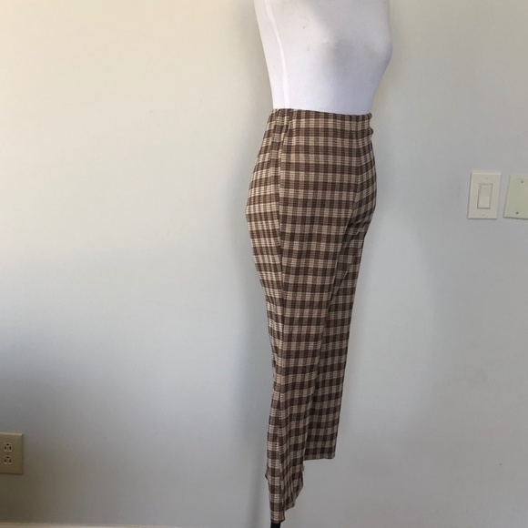 Small Brown Plaid Elastic Waist Pants Never Worn NWOT - Picture 3 of 4